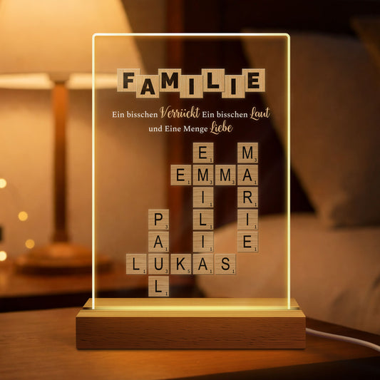 3446LGE1 familie etwas verruckt etwas laut und ganz viel liebe personalisiertes kreuzwortratsel nachtlicht_ 3446lsv5i_1