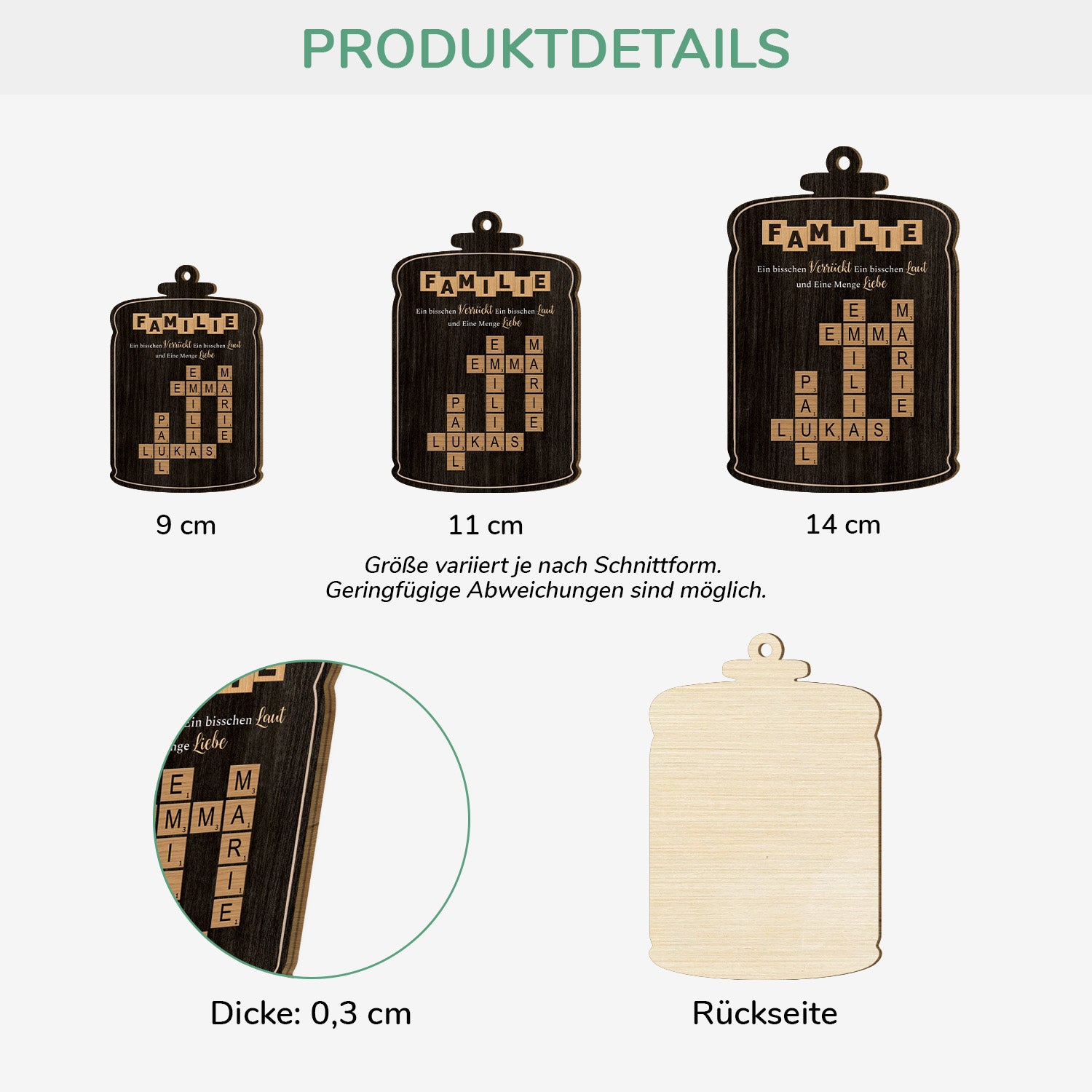 3446OGE3 liebevolle verruckte familie personalisierte kreuzwortratsel 1 schicht holz ornamente weihnachten 3446OKV5I