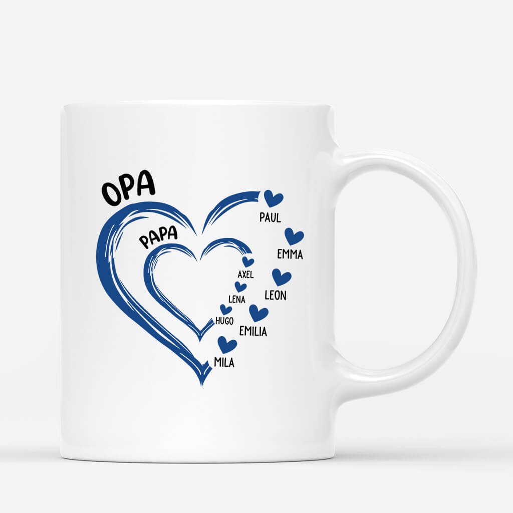 3451MGE1 opa papa kinder das herz  personalisiertes tasse fur opas und papas