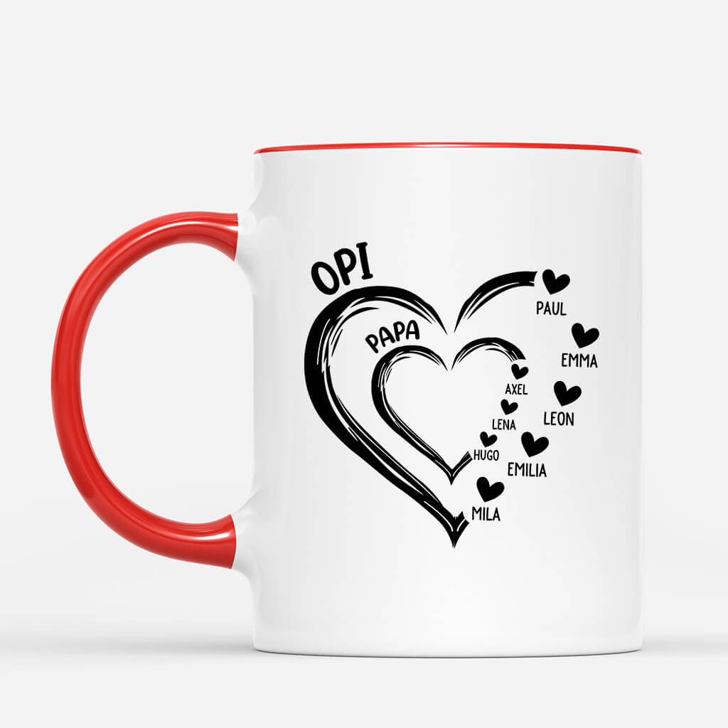 3451MGE2 opa papa kinder das herz  personalisiertes tasse fur opas und papas