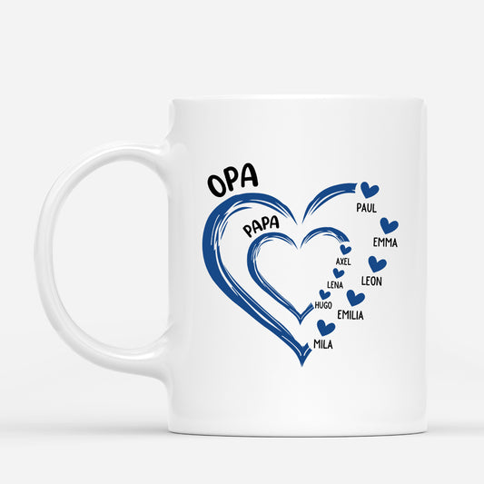3451MGE3 opa papa kinder das herz  personalisiertes tasse fur opas und papas