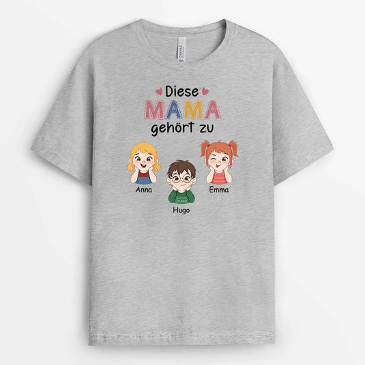 3452AGE2 diese oma gehort zu  personalisiertes t shirt fur omas mit kinder cartoon und schriftzug in bunten farben