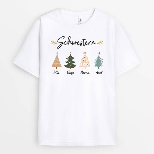 3472AGE1 christbaum  personalisiertes t shirt zu weihnachten fur schwestern oder beste freundinnen