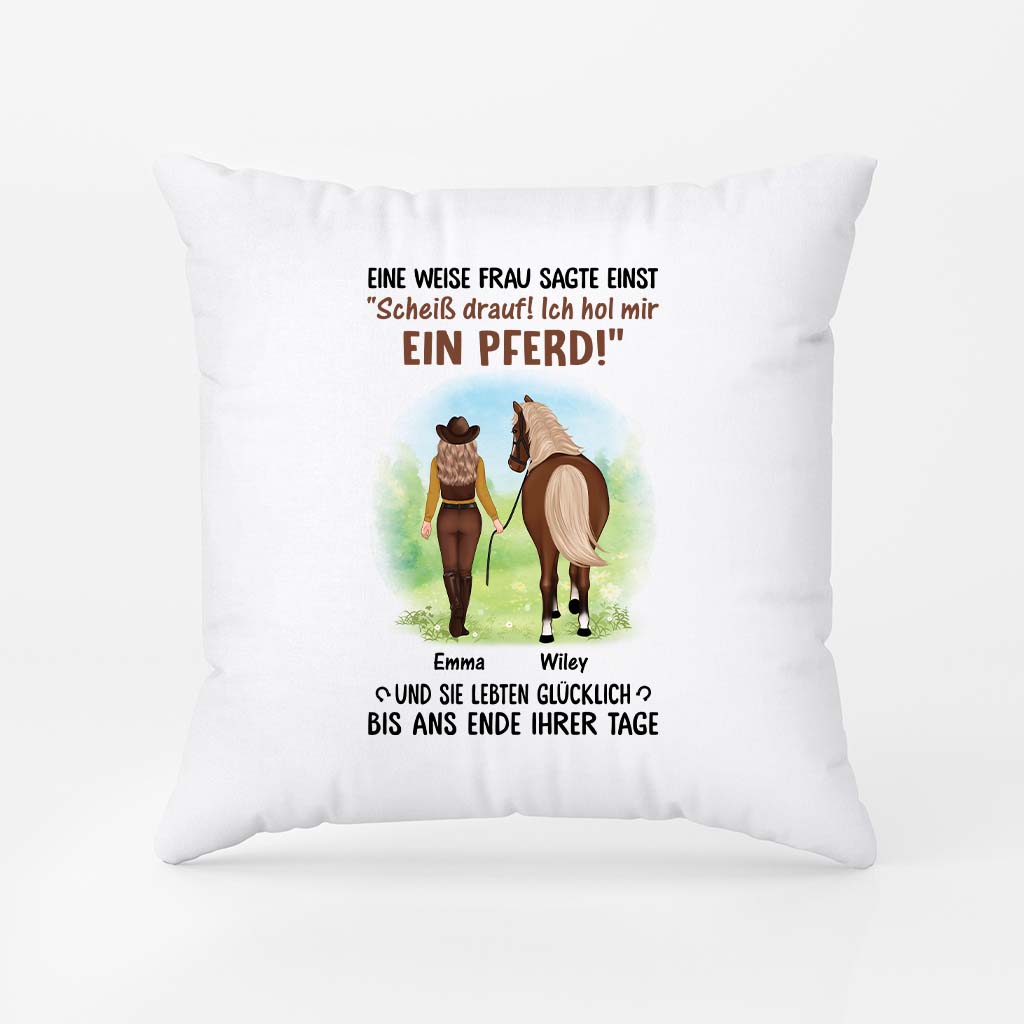 3480PGE1 eine weise frau sagte einst personalisiertes kissen pferd 3480P5Q7U