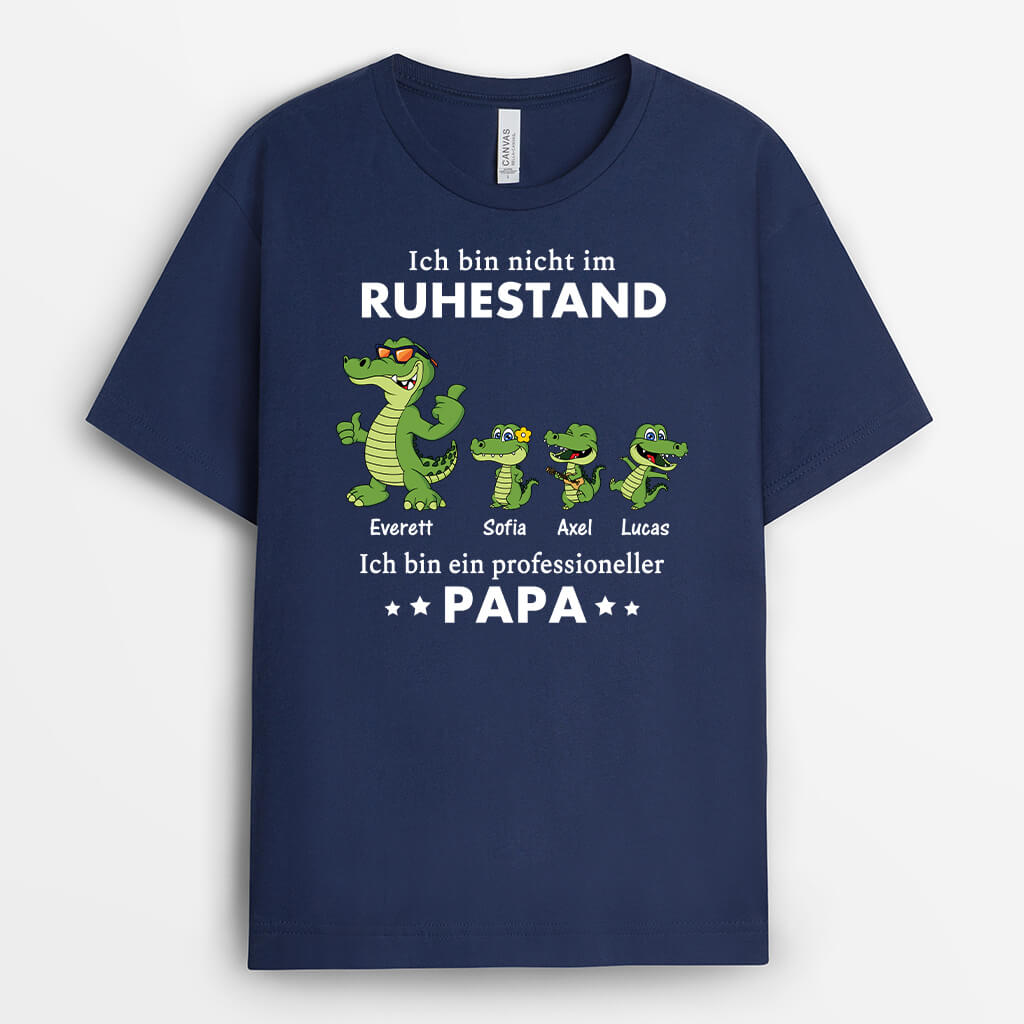 3488AGE2 ich bin nicht im ruhestand ich bin professioneller opa krokodile  personalisiertes t shirt fur rentner