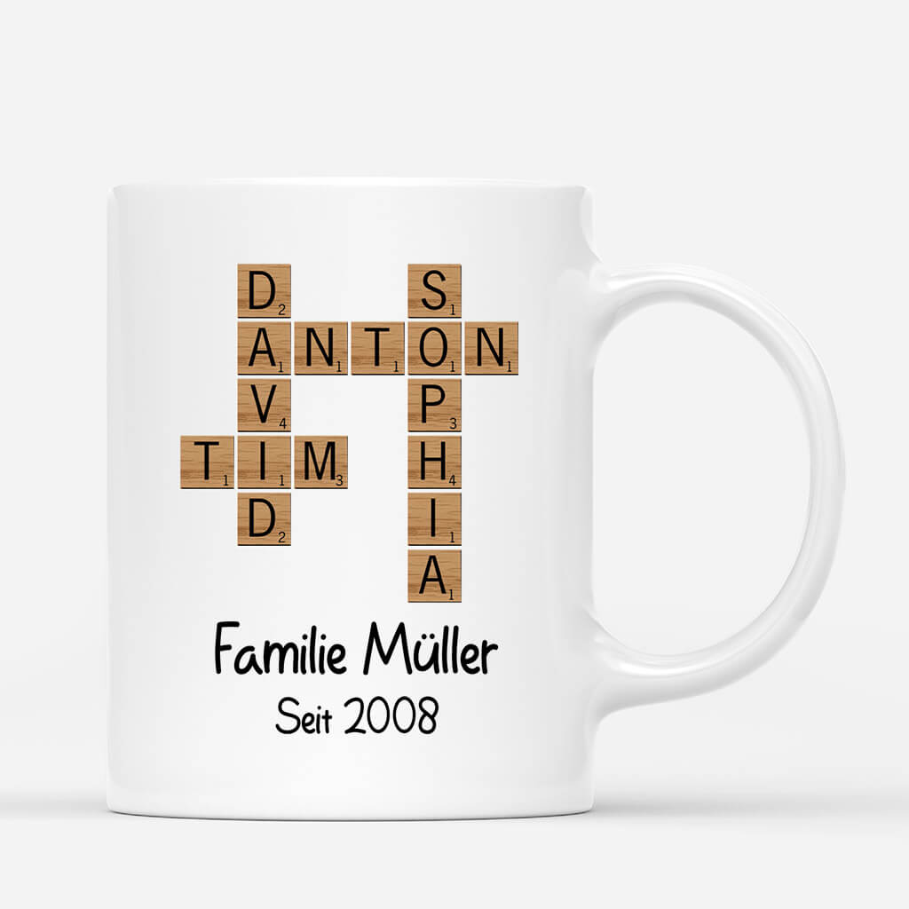 3492MGE2 familie ein bisschen verruckt ein bisschen laut eine ganze menge liebe kreuzwortratsel  personalisierte tasse fur die familie