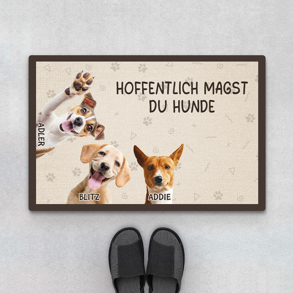 3497DGE1 hoffentlich magst du hunde  personalisierte fussmatte fur hundeliebhaber