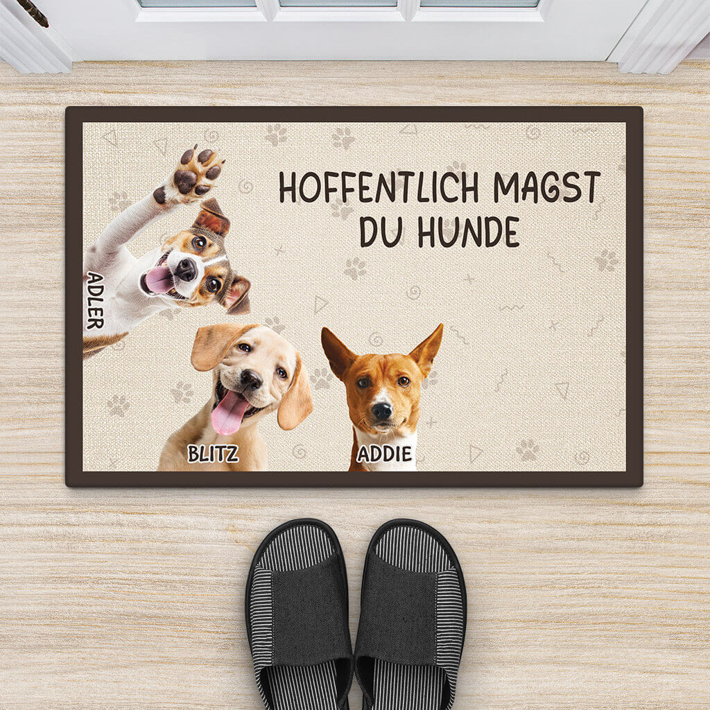 3497DGE2 hoffentlich magst du hunde  personalisierte fussmatte fur hundeliebhaber