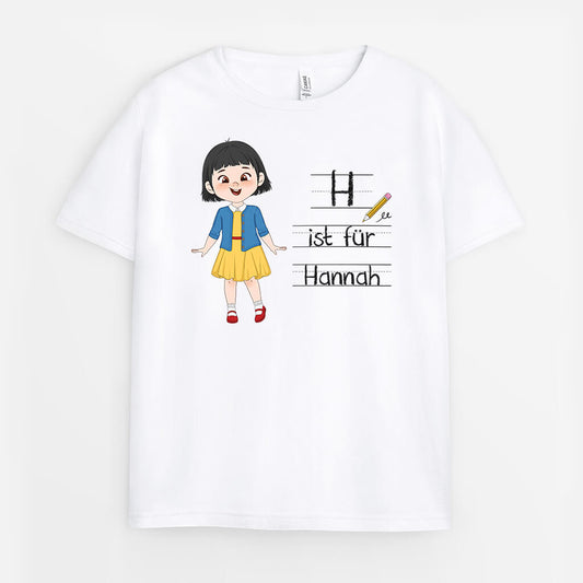 3510AGE2 alphabet kindernamen  niedliches t shirt fur kinder personalisiert