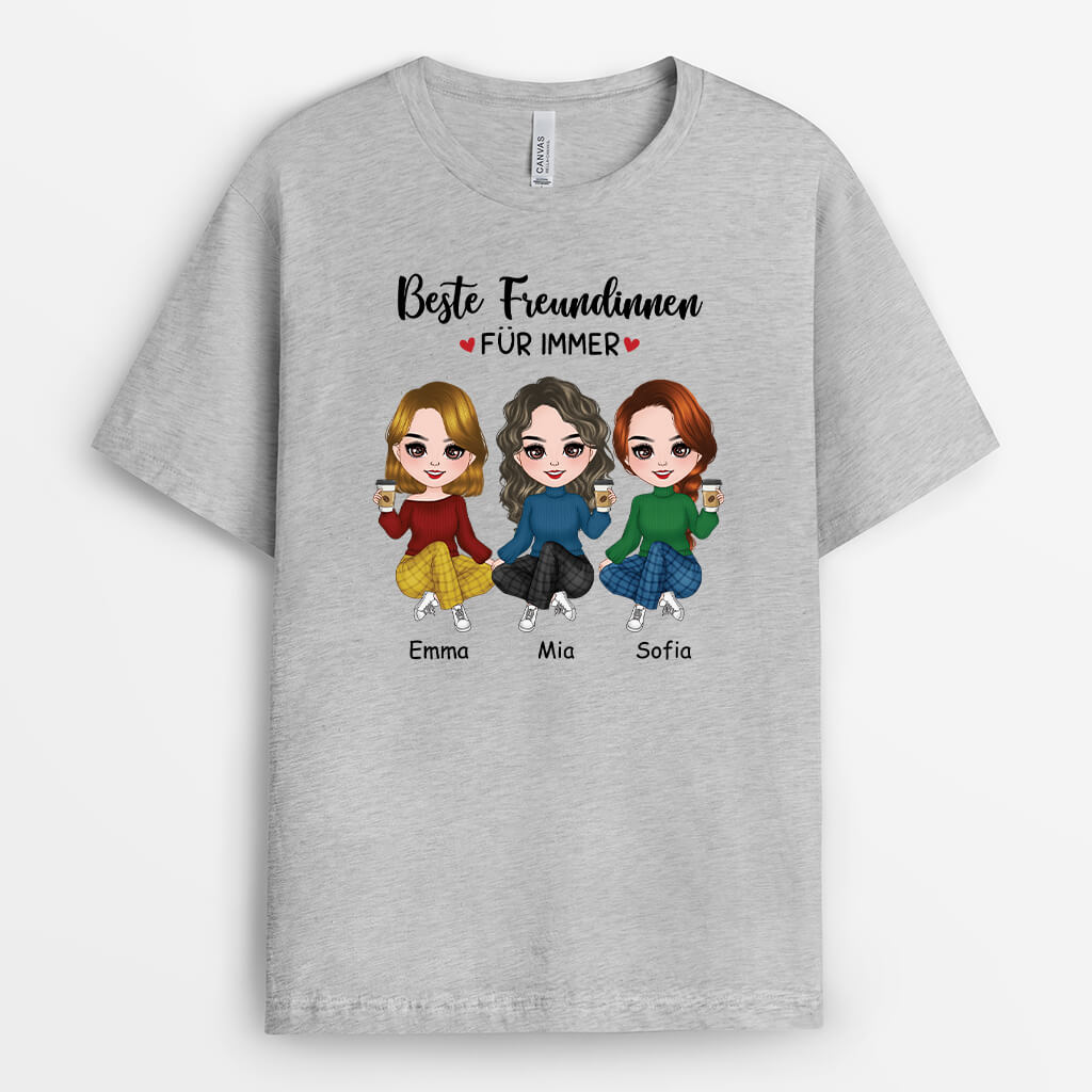 3519AGE2 schwestern beste freundinnen fur immer  personalisiertes t shirt fur schwestern beste freundinnen