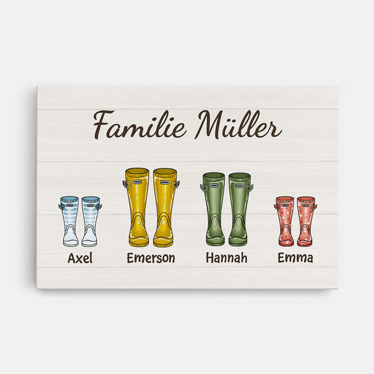 3523CGE1 familie stiefel  personalisierte leinwand fur die familie