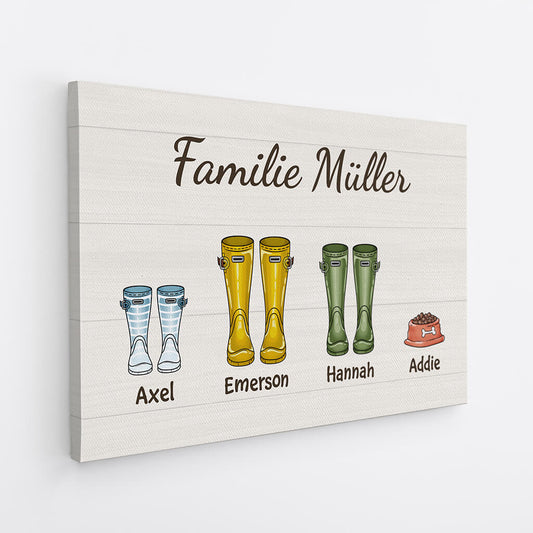 3523CGE2 familie stiefel  personalisierte leinwand fur die familie