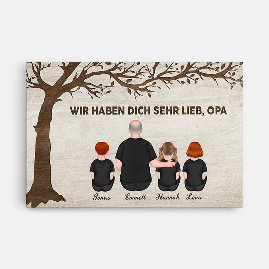 3529CGE1 wir haben dich sehr lieb papa opa  personalisierte leinwand fur manner