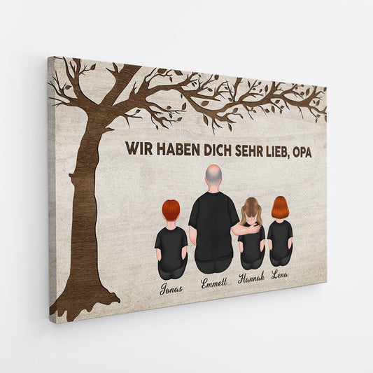 3529CGE2 wir haben dich sehr lieb papa opa  personalisierte leinwand fur manner