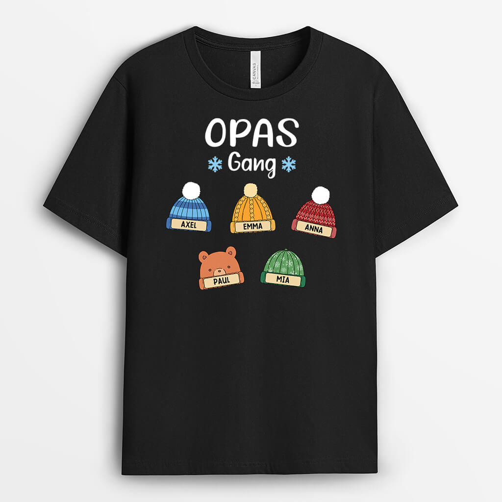 3541AGE1 opas papas bande beanies  personalisiertes t shirt fur manner
