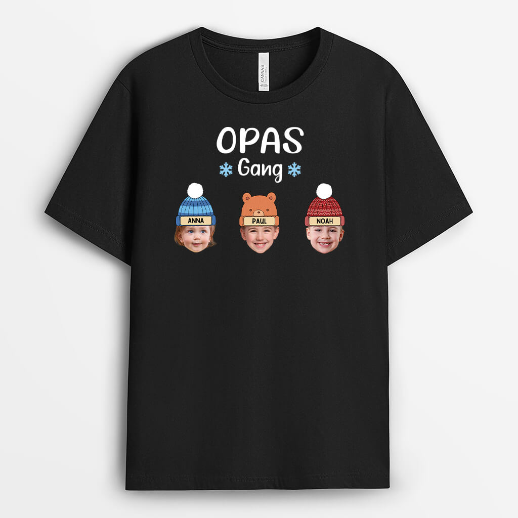 3545AGE1 opas papas bande beanies  personalisiertes t shirt fur manner mit foto