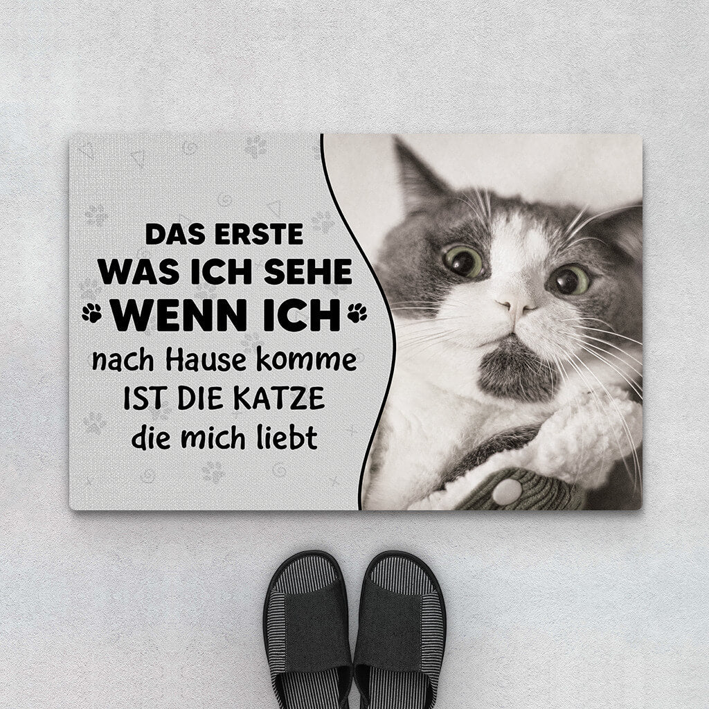 3550DGE1 das erste was ich sehe wenn ich nach hause komme ist die katze die mich liebt  personalisierte fussmatte fur katzenliebhaber_c0f07e5a af7c 4dd2 ad86 6f4d3479c9be