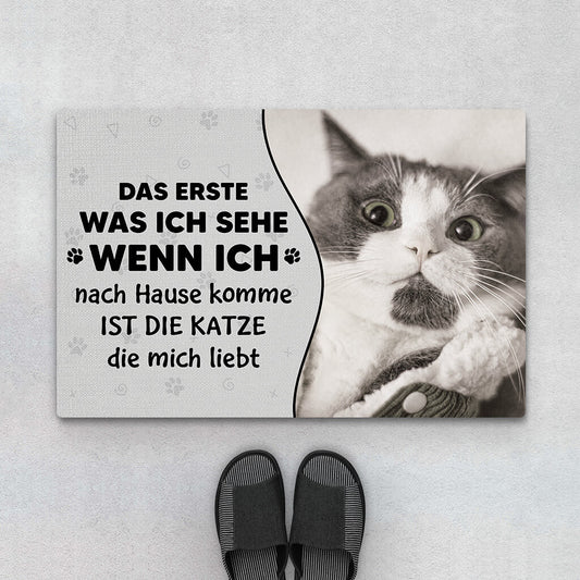 3550DGE1 das erste was ich sehe wenn ich nach hause komme ist die katze die mich liebt  personalisierte fussmatte fur katzenliebhaber_c0f07e5a af7c 4dd2 ad86 6f4d3479c9be