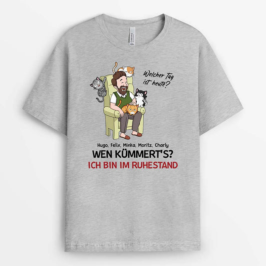 3559AGE2 welcher tag ist heute wen kummerts ich bin im ruhestand  lustiges t shirt fur katzenliebhaberin personalisiert