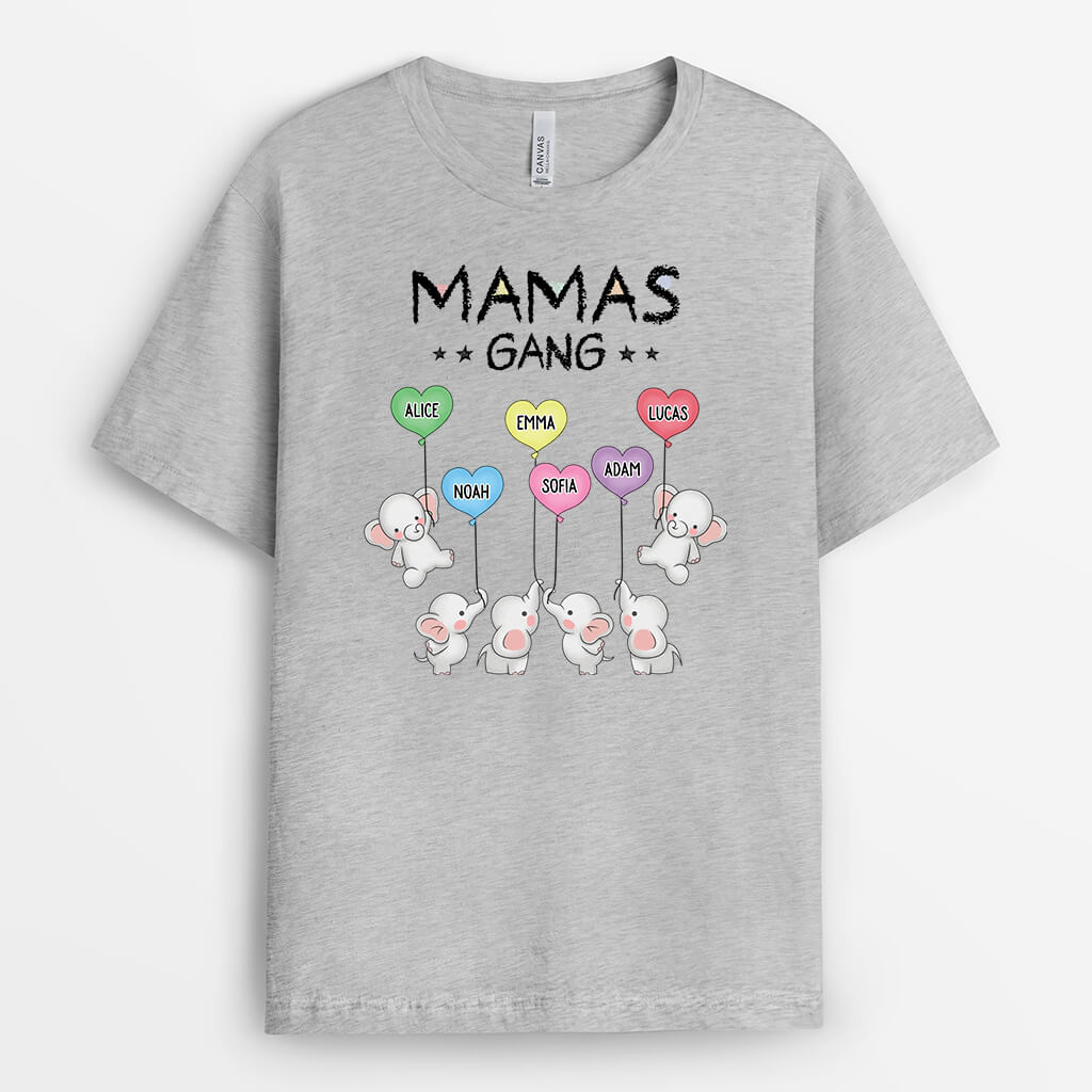 3562AGE2 omas mamas bande elefanten  personalisiertes t shirt fur damen