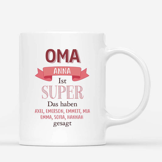 3564MGE1 oma mama ist super  perrsonalisierte tasse fur frauen