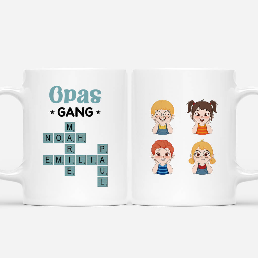 3588MGE1 opas gang  personalisierte opa tasse mit enkelkinder namen