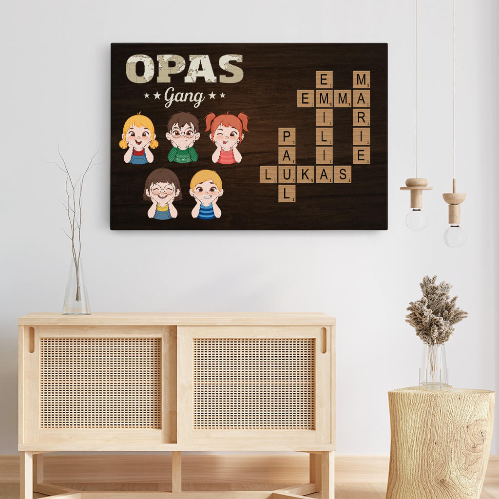 3597CGE3 opas papas gang  perrsonalisierte leinwand fur papa opa mit kreuzwortratsel design