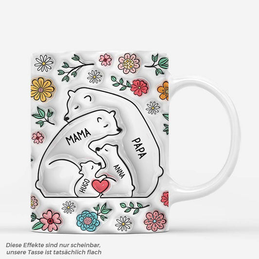 3603MGE1 barenfamilie  personalisierte tasse mit 3d inflated effekt fur die familie