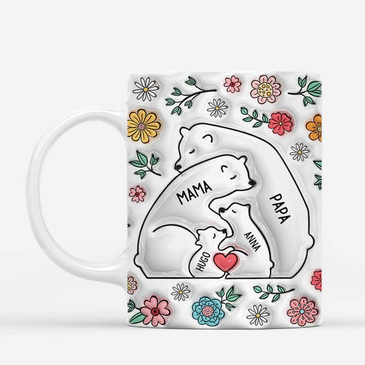 3603MGE2 barenfamilie  personalisierte tasse mit 3d inflated effekt fur die familie