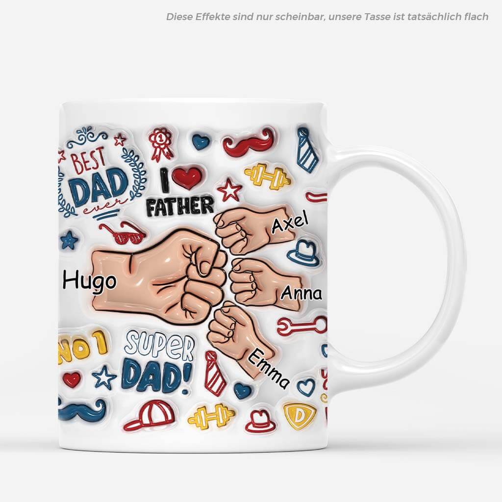 3607MGE1 der beste papa der welt sportarten  personalisierte tasse mit 3d inflated effekt fur papas