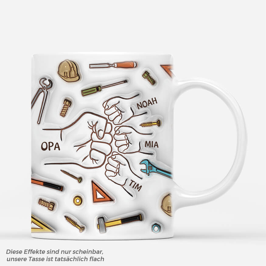 3611MGE1 die fauste der kinder und die von opa beruhren sich  personalisierte tasse mit 3d inflated effekt fur opas_cd080631 cbfb 43dd afc6 19c41eee5a2c