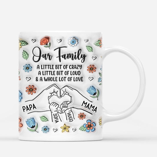 3620MGE2 ein bisschen verruckt ein bisschen laut eine menge liebe  personalisierte tasse mit 3d inflated effekt fur die familie