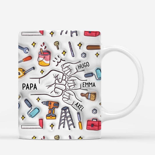 3628MGE2 papa und kinder werkstatt equipment  personalisierte tasse mit 3d inflated effekt fur papas