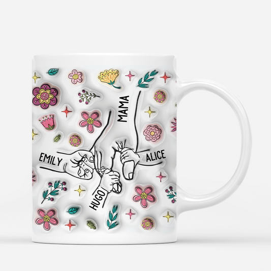 3648MGE2 oma und enkelkinder hand in hand pflanze  personalisierte tasse mit 3d inflated effekt fur omas