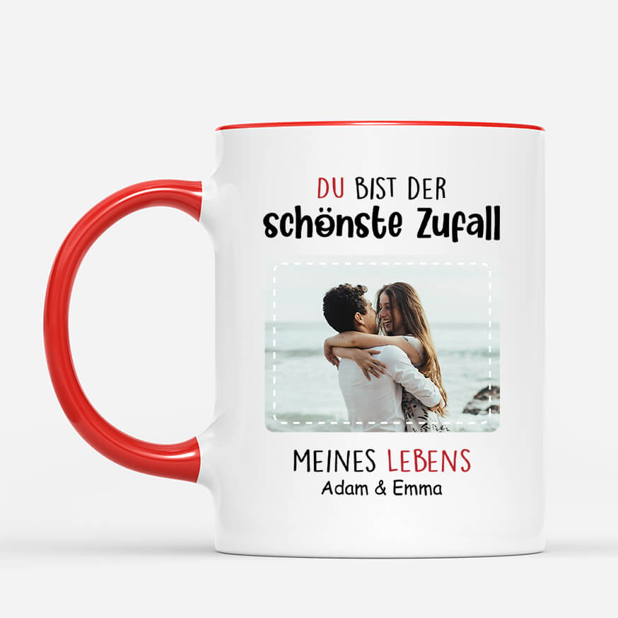 3662MGE2 du bist der schonste zufall meines lebens  personalisierte tasse fur paare mit foto