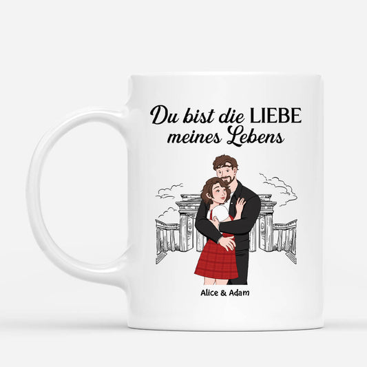 3668MGE1 du bist die liebe meines lebens  personalisierte tasse fur paare