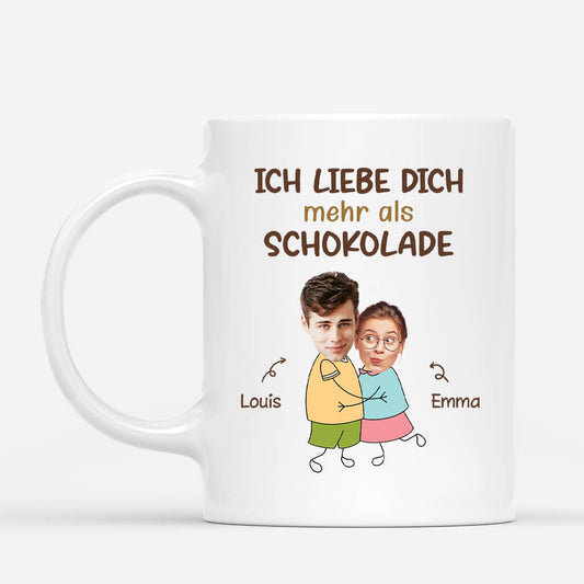 3669MGE1 ich liebe dich mehr als schokolade  personalisierte tasse fur paare mit gesicht