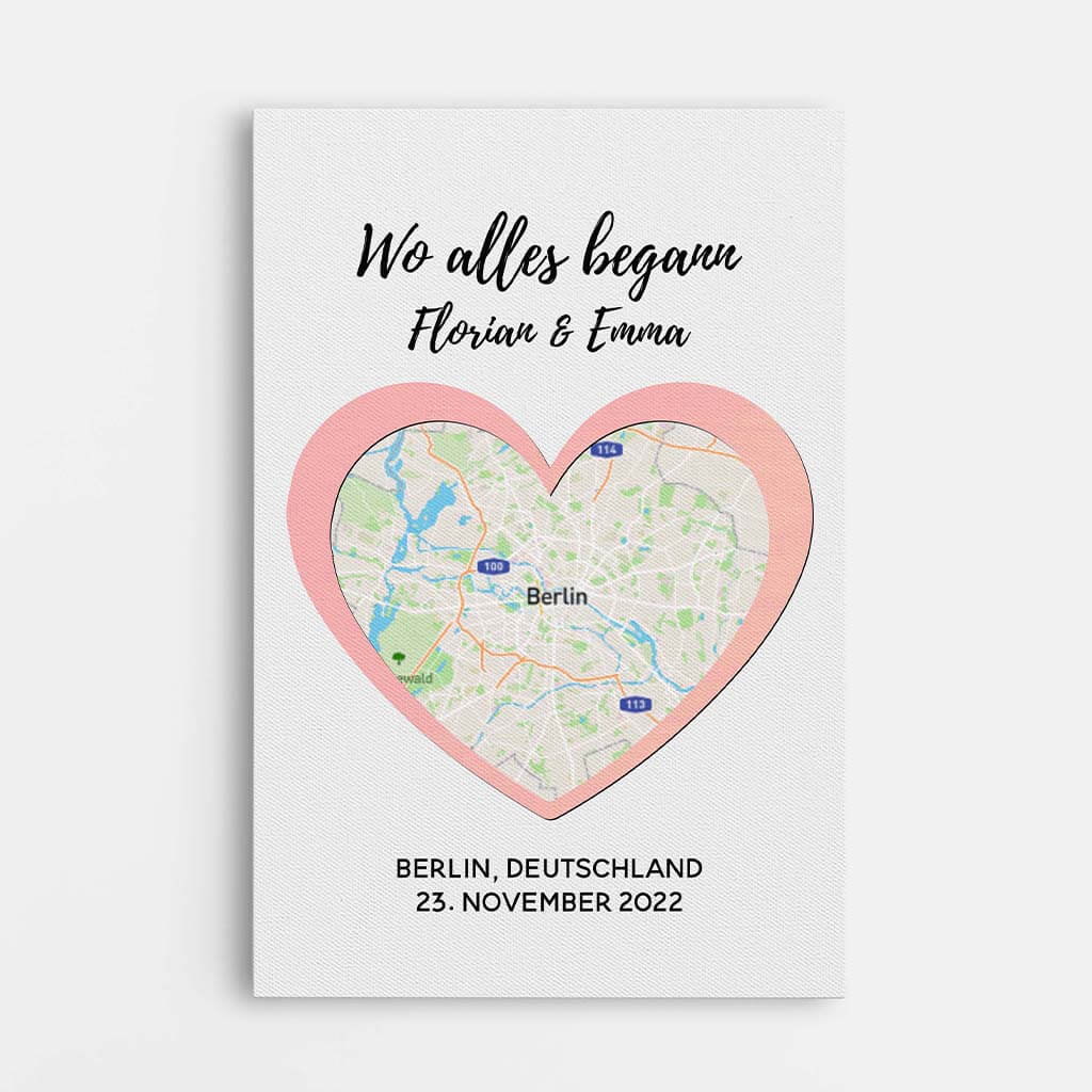 3681CGE1 wo alles begann karten  perrsonalisierte leinwand fur paare zum jahrestag