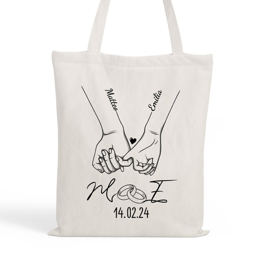 3705BGE1 unser datum personalisierte einkaufstasche paar zum jahrestag 3705bsf0g