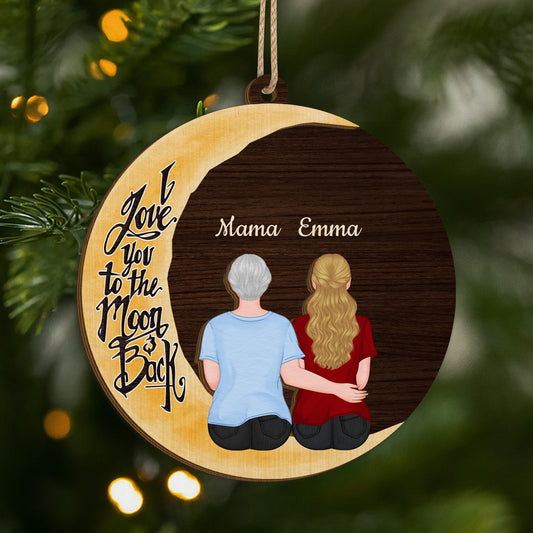 3765OGE1 ich liebe dich bis zum mond und zuruck personalisierte 2 schicht holz ornamente mama oma 3765O