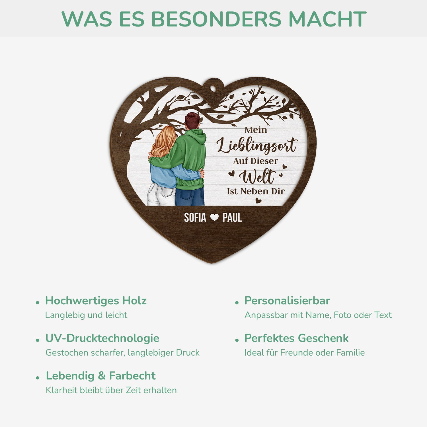 3766OGE3 meinlieblingsortaufderganzenweltistnebendir personalisierte 2 schicht holz ornamente paare 3766OKL0G