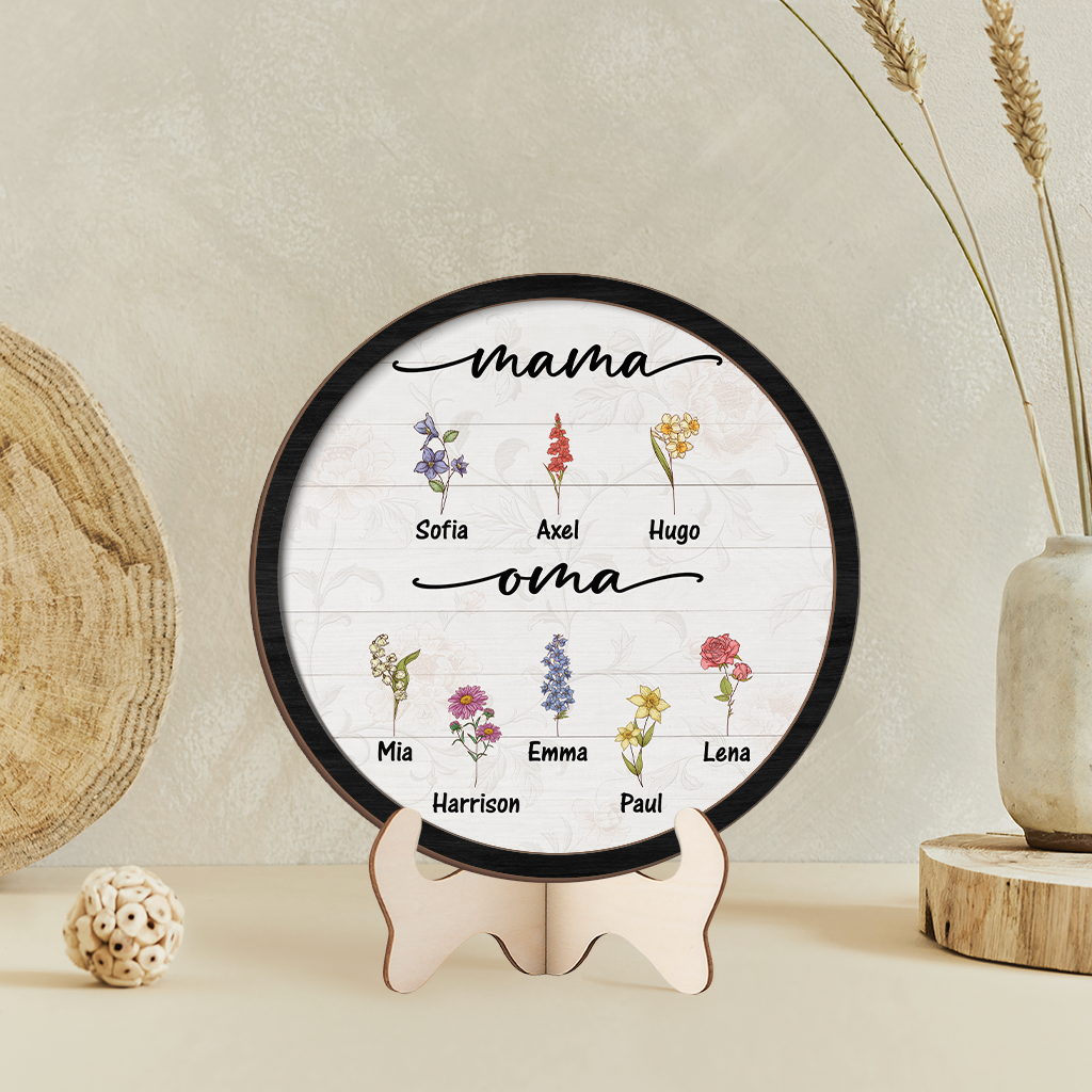 3767QGE1 zuerst mama jetzt oma blumen holztafel personalisiert fur oma 3767Q5E7B