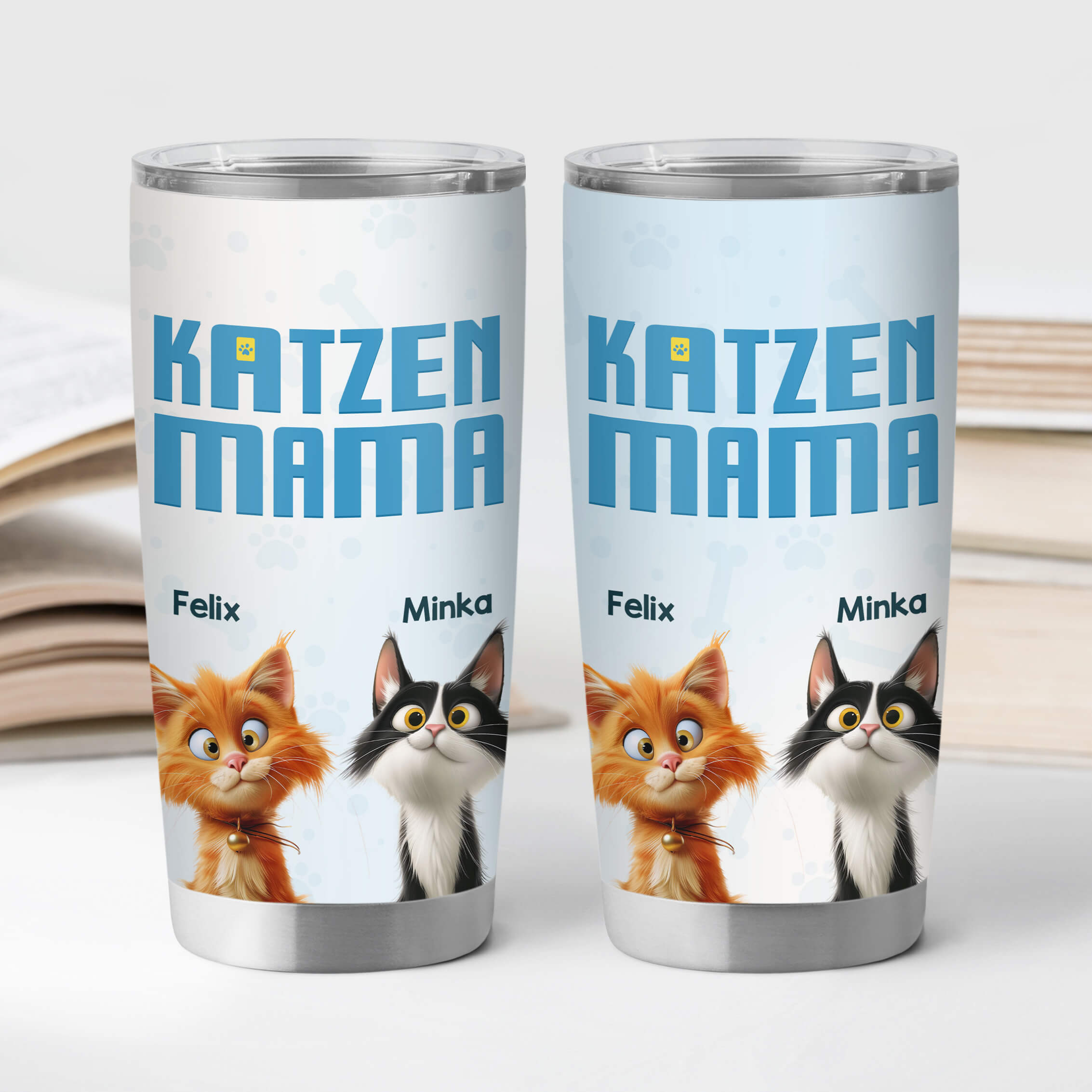 3833TGE2 katzenmama katzenpapa personalisierter thermobecher 20oz fur katzenliebhaber cartoon 3833T5I5D