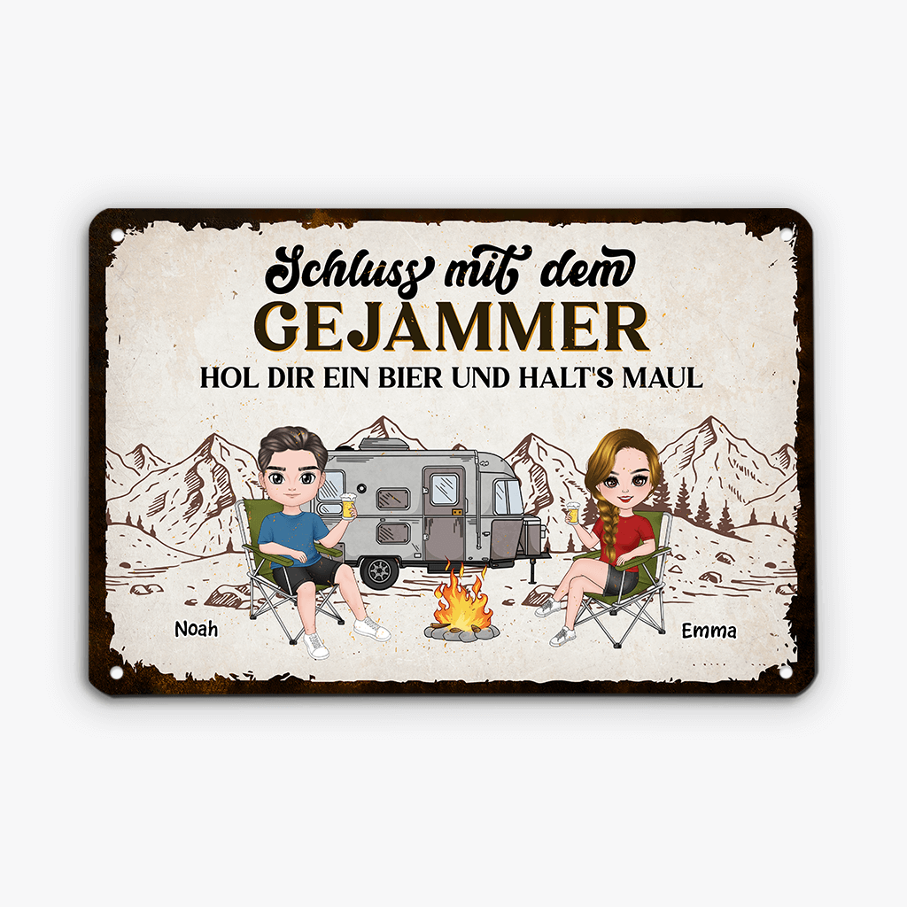 4028EGE1 willkommen personalisiertes turschild camping_ fur paare 4028ETM0G