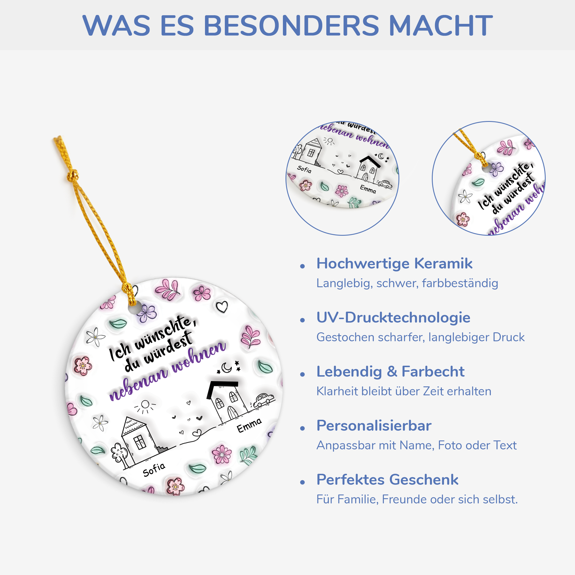 4081OGE4 3d druck effekt ich wunschte wir wurden naher wohnen personalisierte keramik ornamente_ beste freundinnen 4081O8U5F