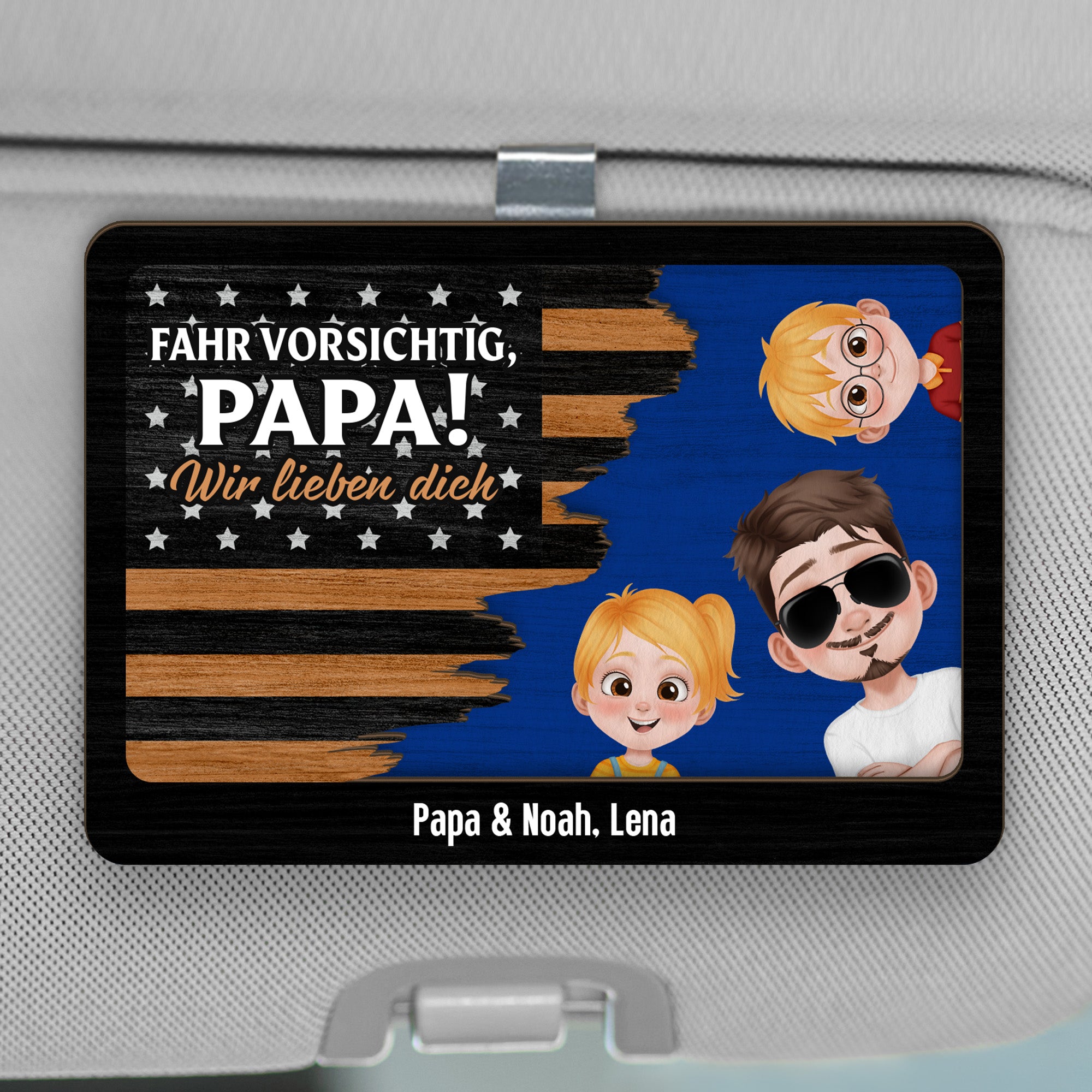 4098GGE1 fahr vorsichtig papa personalisierter auto visier clip fur papas 4098G5Q0B