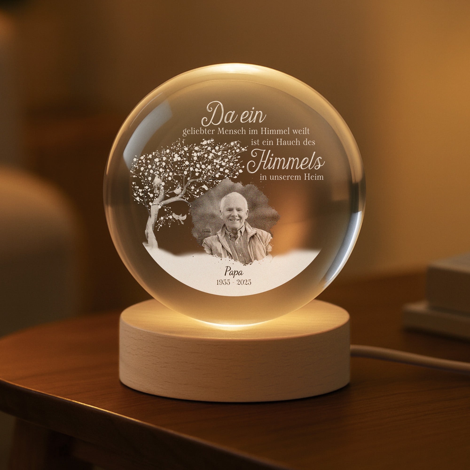 4126LGE2 ein stuck himmel wohnt nun bei uns weil du im himmel bist kristallkugel personalisiert foto mamapapa zur erinnerung 4126ltl5a_c370390d 0e80 42a2 91f4 f5045622a03f