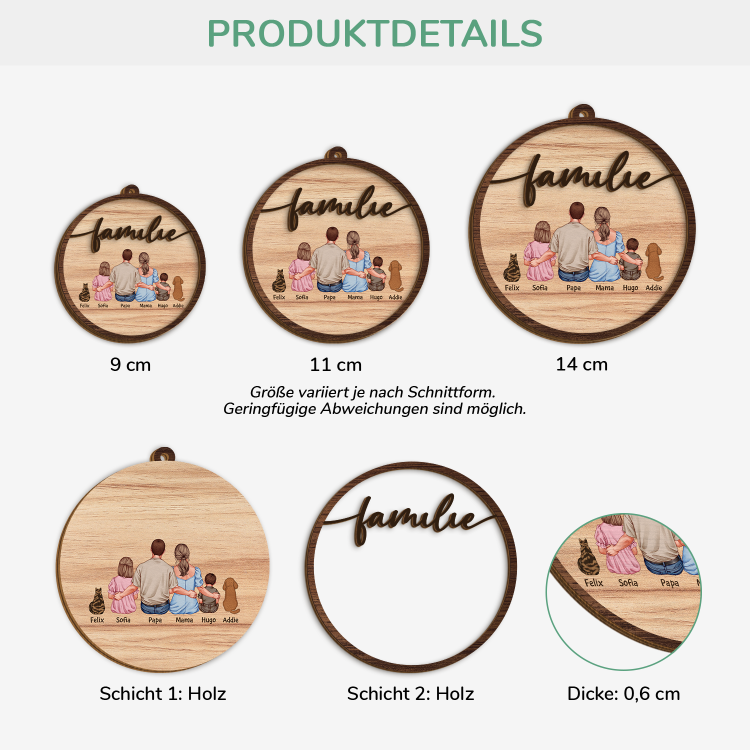 4130OGE3 familie personalisierte 2 schicht holz ornamente weihnachten 4130O6T5A_27ea9bfe 2da5 4b00 8d50 2eaac29e8213