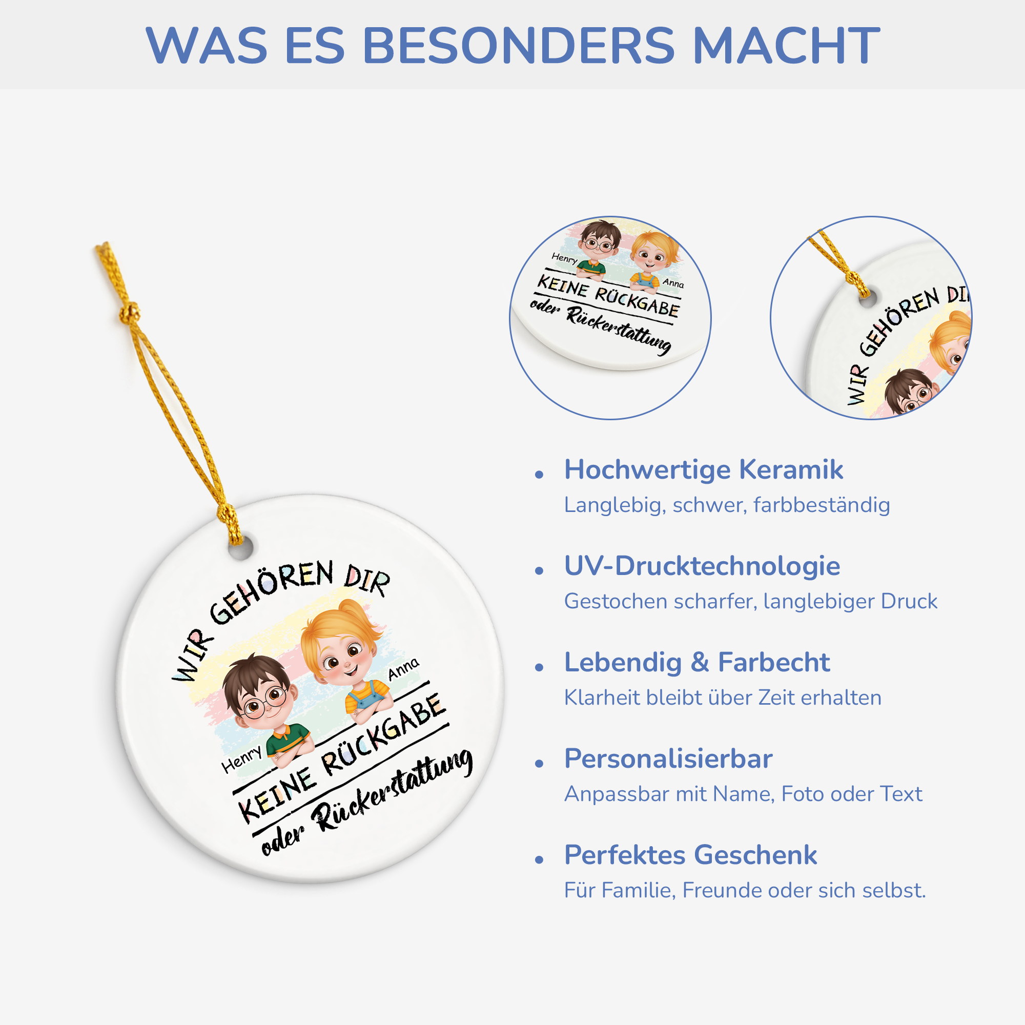 4143OGE4 keine ruckgabe oder ruckerstattung personalisierte keramik ornamente_ papa lustig 4143O8H0B