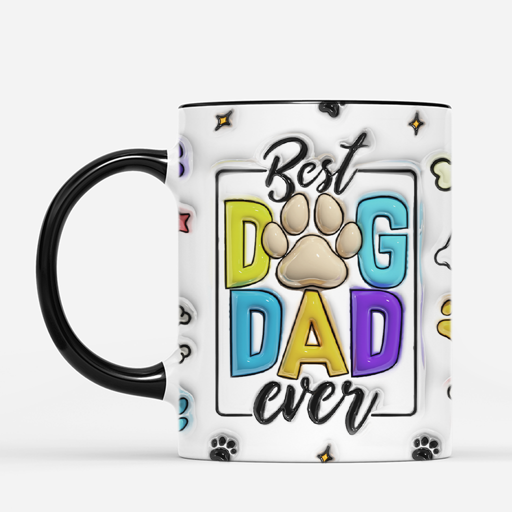 4195MGE2 3d druck effekt bester hundepapa aller zeiten high five hundehaus personalisierte tasse hund_ 4195MKH5B